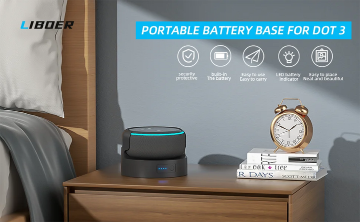 Portable battery base for Echo Dot 3rd generation