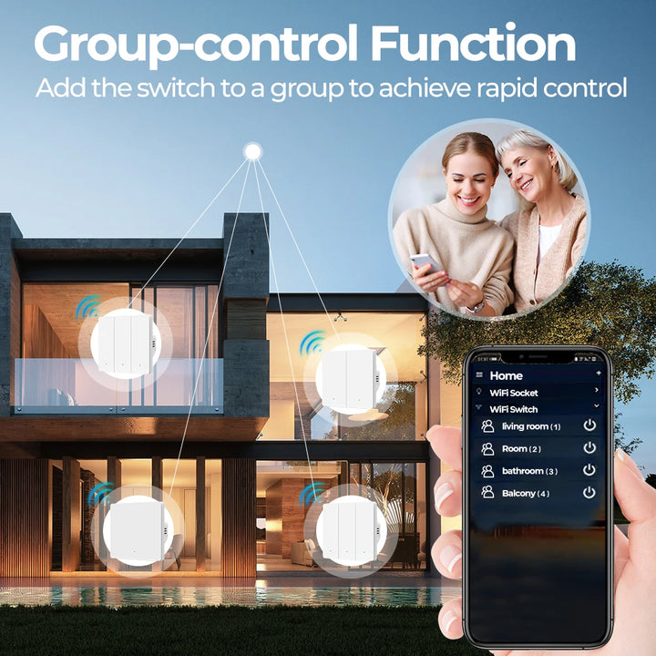 Tuya ZigBee Smart Switch No Need Neutral EU 1/2/3 Gang Smart Home Remote Control Works With Smart Life Via Alexa Google Home