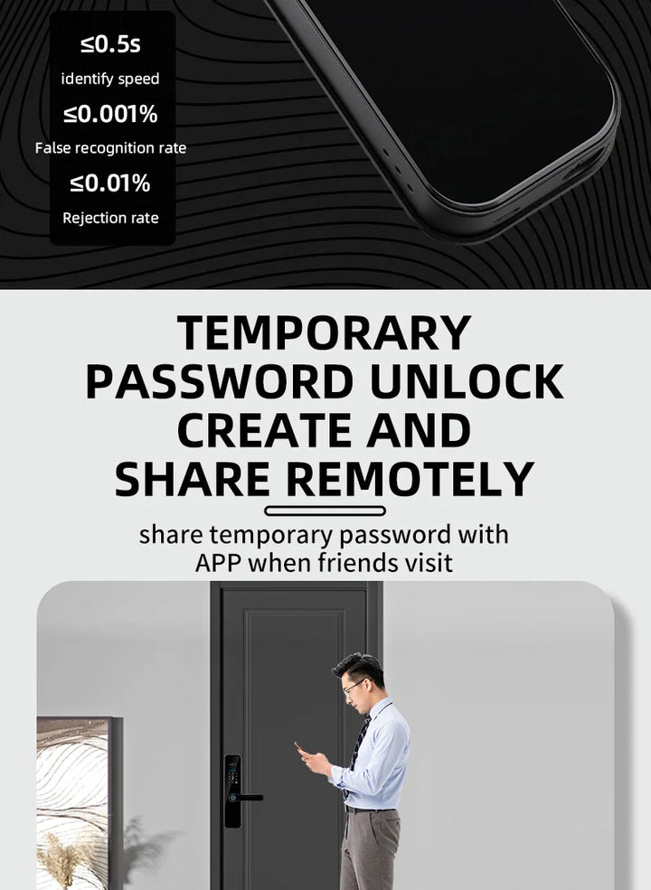 FHSKS Electronic Smart Door Lock with Fingerprint and Camera