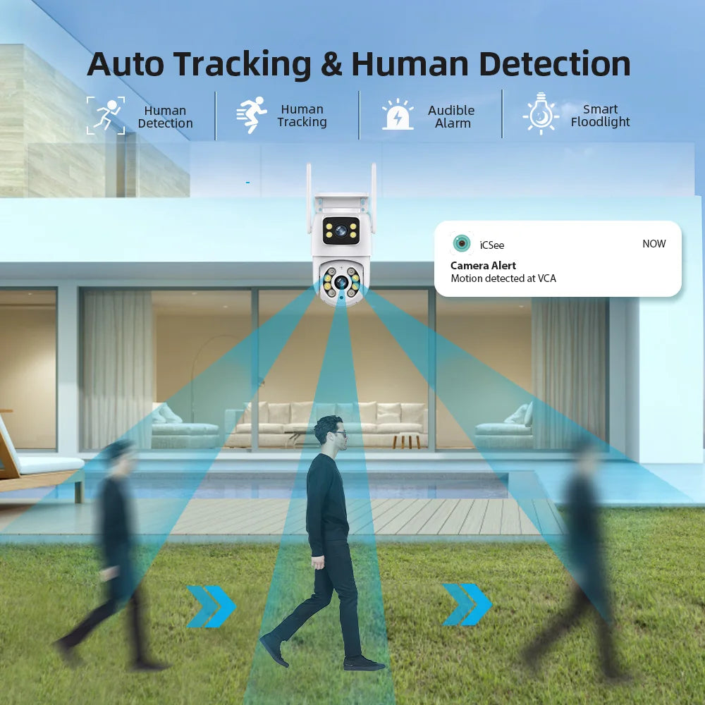 Hiseeu 4K 8MP Überwachungskamera mit Dual-Lens