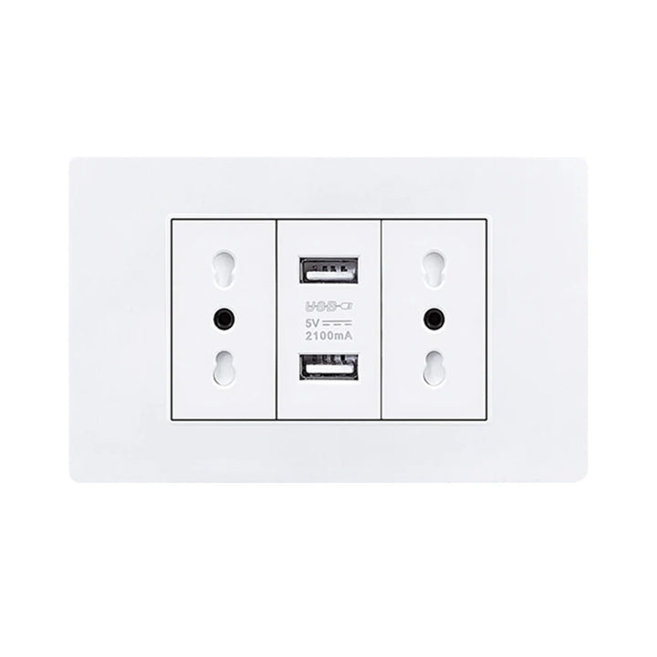 White/black embedded Italy Chile plug usb C wall socket,16A power strip, smart Type-c 20W fast charging socket adapter