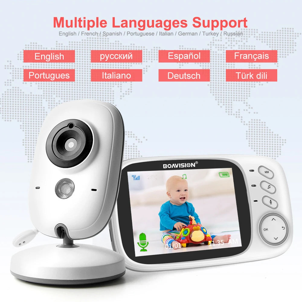 VB603 Video Baby Monitor 2.4G Wireless With 3.2 Inches LCD 2 Way Audio Talk Night Vision Surveillance Security Camera Babysitter