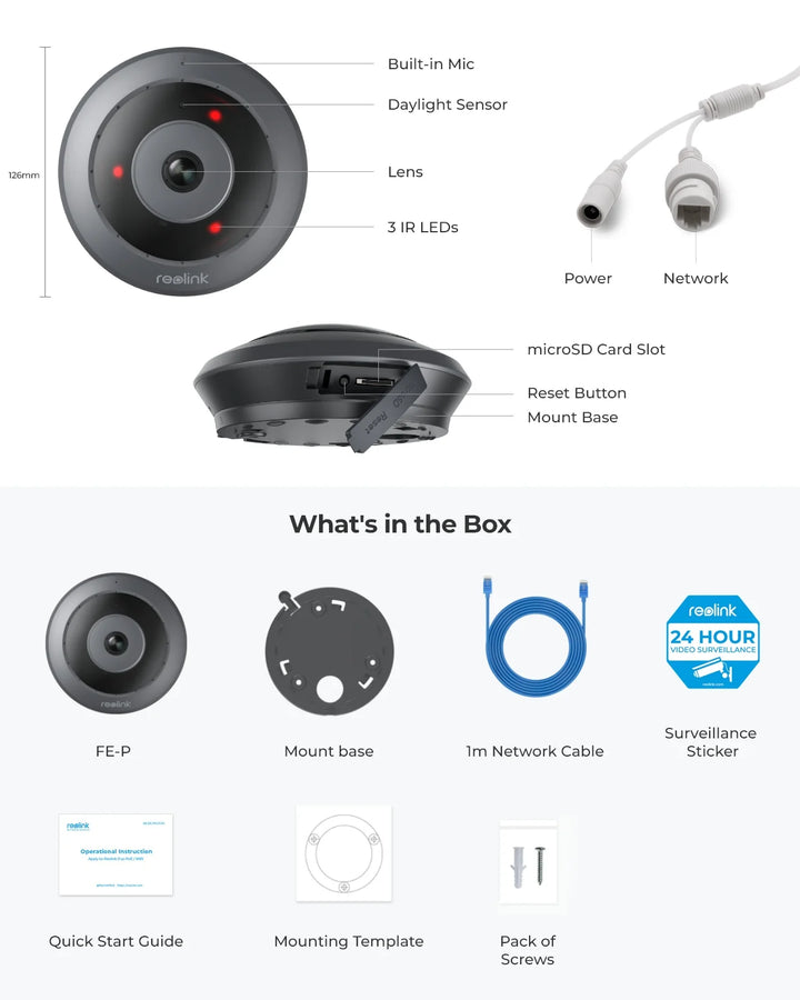 Reolink 6MP Fisheye-Sicherheitskamera