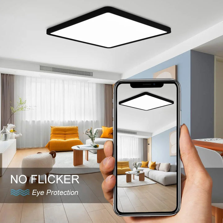 Square 0.9inch LED Ceiling Light 36w24wTuya Smart Remote/App Voice Control Alexa/Google Control Large Ceiling Lights Living Room