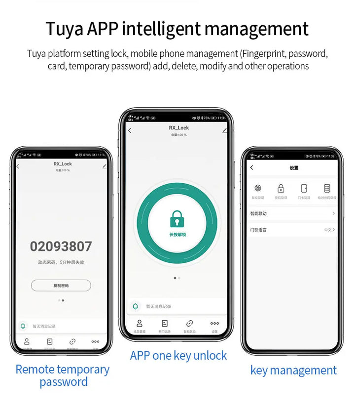 Wasserdichtes Tuya Smart Doppel-Seiten Fingerabdruckschloss