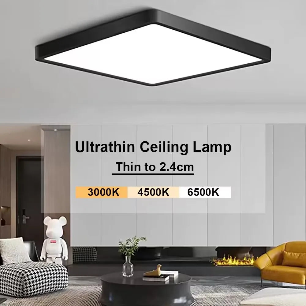 Square 0.9inch LED Ceiling Light 36w24wTuya Smart Remote/App Voice Control Alexa/Google Control Large Ceiling Lights Living Room