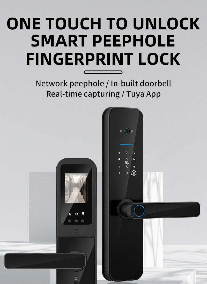 FHSKS Electronic Smart Door Lock with Fingerprint and Camera