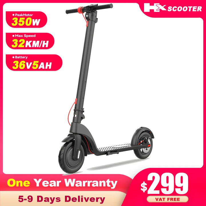 HX 5AH Electric Scooter 350W 25KM/H Foldable Electric Kick Scooter 10 Inch Smart Escooter for Adults 2024 E Scooters