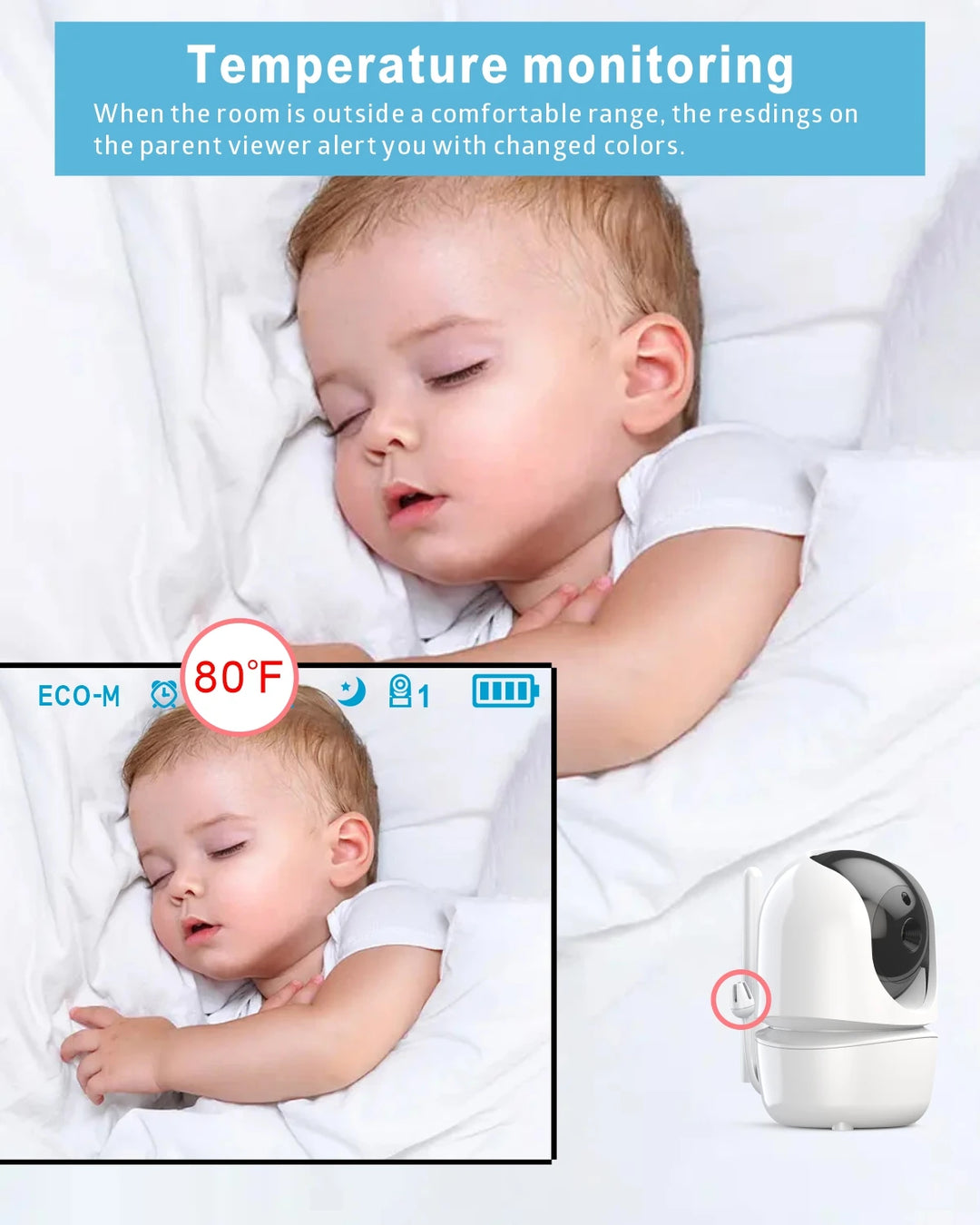 4.3 inch baby monitor with two cameras