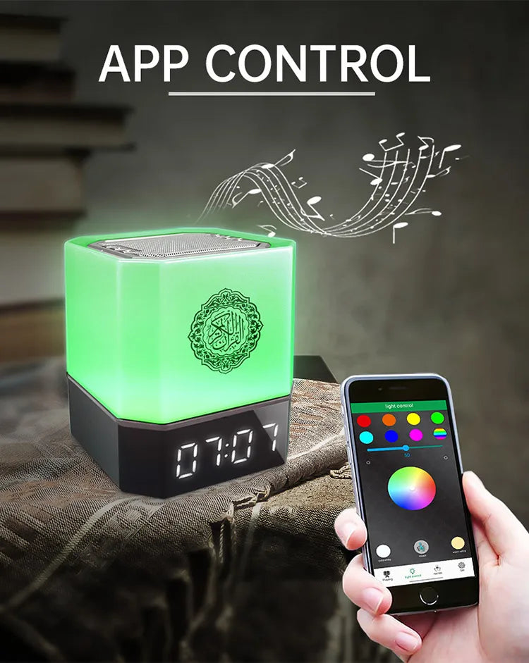 Quran Mp3 Digital Touch Lamp LED Clock Quran Speaker Ramadan Player For Muslim Gift with App Control Dropshipping