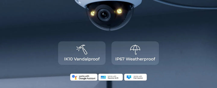 Reolink 5MP IK10 Vandal-Proof PoE Security Camera 4K Outdoor Turret IP Camera 8MP IP67 Waterproof Surveillance Cameras RLC-540A