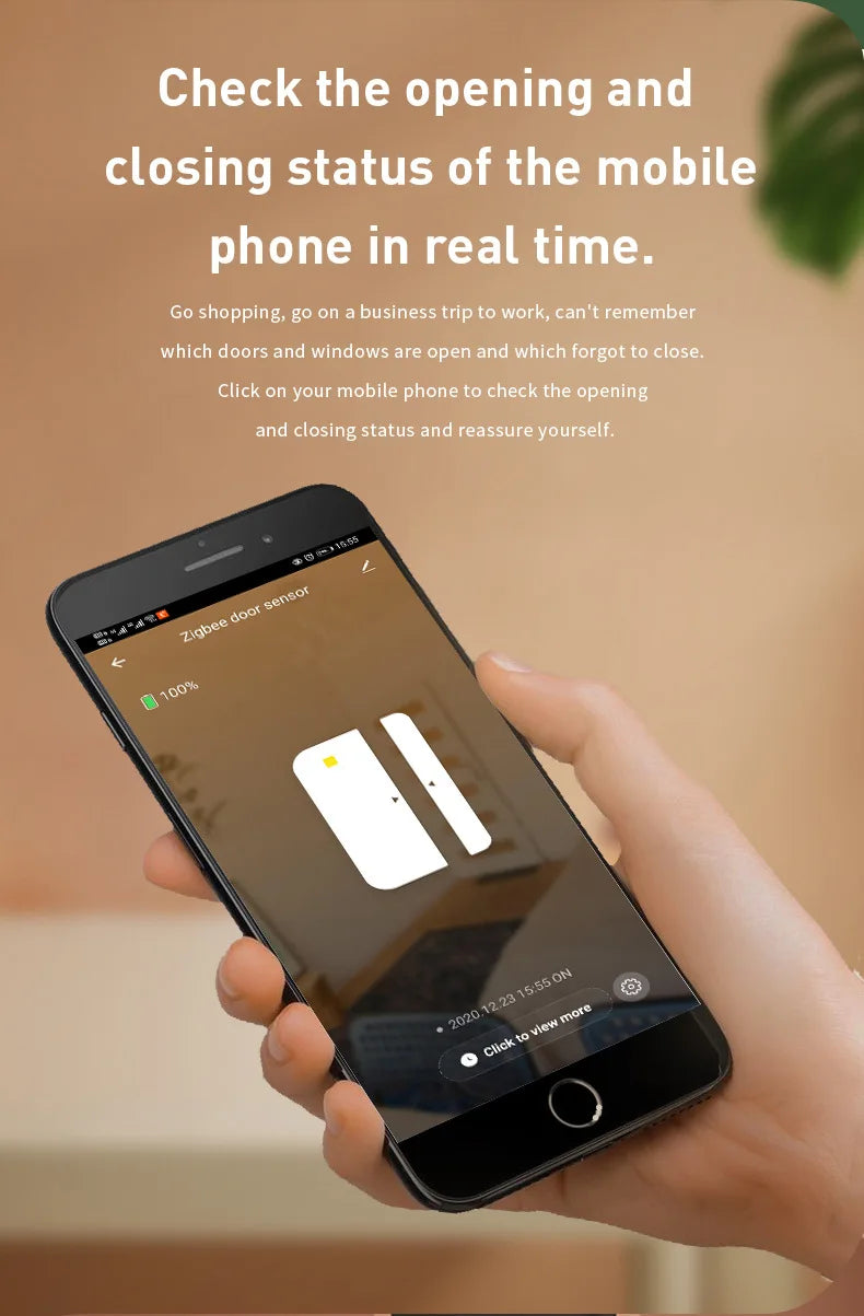 ZigBee Door Window Sensor Detector Tuya Smart Home Door Open/Closed Detector Security Protection Voice Works With Alexa Google