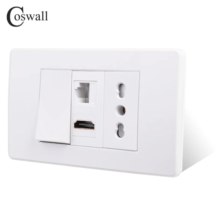 PC Panel Wall US/AU/Thailand/Universal Socket + WIFI Tuya Smart Switch + TV Internet Jack USB Charger Connector DIY Modules