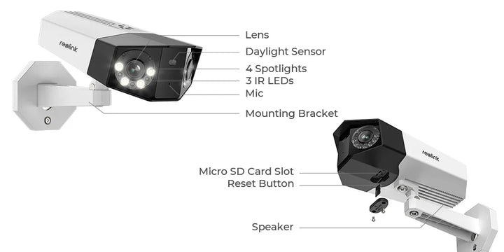 Caméra de sécurité 4K à double objectif PoE Reolink Duo 2 