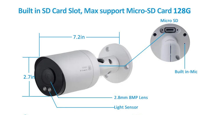 Anpviz caméra IP extérieure POE balle CCTV 5MP Surveillance vidéo infrarouge Vision nocturne Audio carte SD H.265