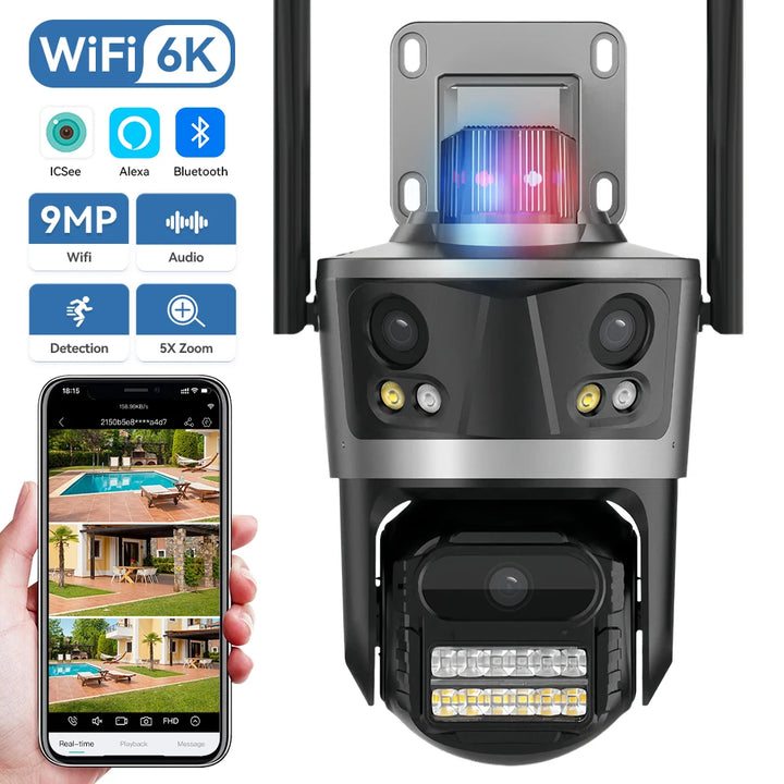 9MP 6K PTZ Wifi IP Kamera