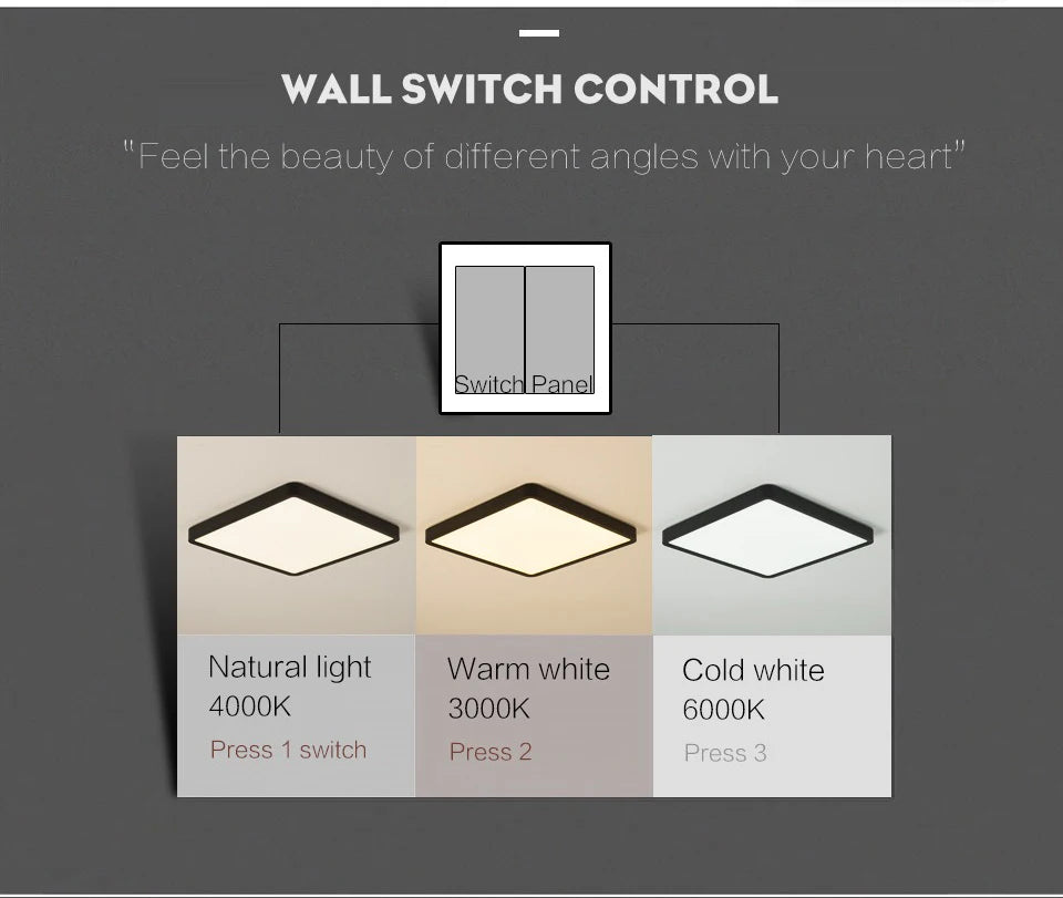 Square 0.9inch LED Ceiling Light 36w24wTuya Smart Remote/App Voice Control Alexa/Google Control Large Ceiling Lights Living Room