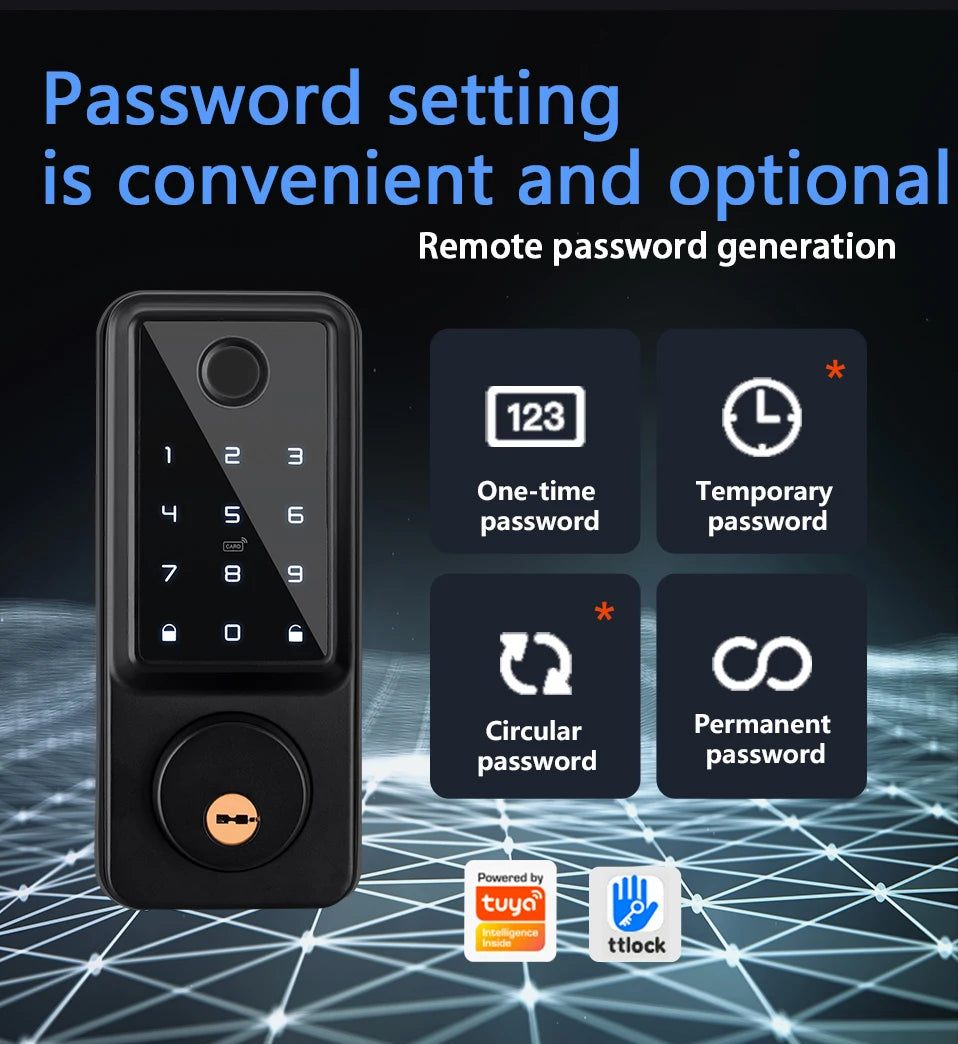 WiFi Smart Door Lock with Fingerprint Sensor and PIN Code*