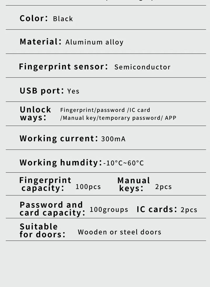 FHSKS Electronic Smart Door Lock with Fingerprint and Camera