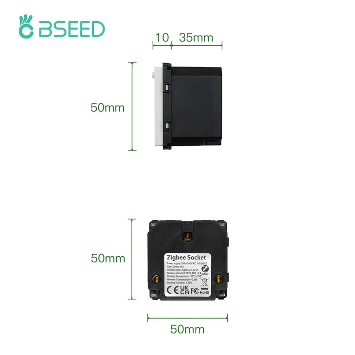 BSEED Zigbee prise intelligente surveillance de l'alimentation prise Internet prise murale électrique Tuya vie intelligente Google Alexa contrôle sans fil