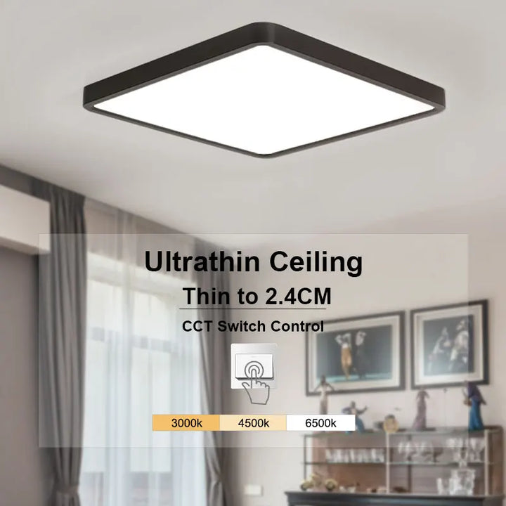 Square 0.9inch LED Ceiling Light 36w24wTuya Smart Remote/App Voice Control Alexa/Google Control Large Ceiling Lights Living Room