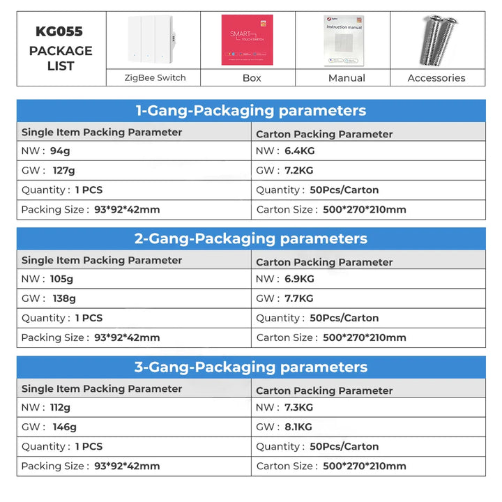 Tuya ZigBee Smart Switch No Need Neutral EU 1/2/3 Gang Smart Home Remote Control Works With Smart Life Via Alexa Google Home