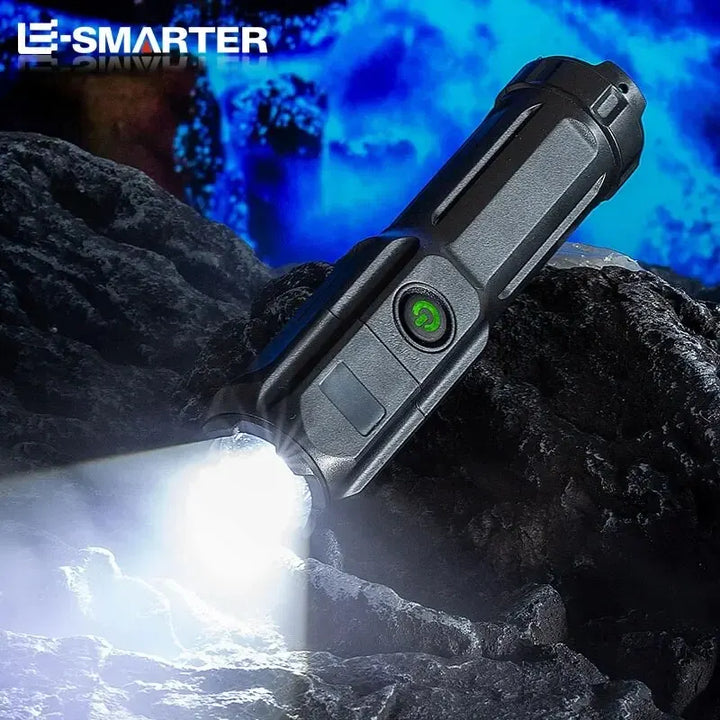 4 Lighting Mode Strong LED Flashlights Telescopic Zoom Tactical Torch USB Portable Spotlight Long-Range Camping Flashlight