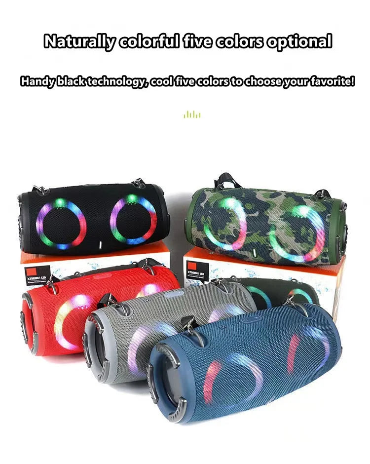 Portable Waterproof 100W High Power Bluetooth Speaker RGB Colorful Light Wireless Subwoofer 360 Stereo Surround TWS FM Boom Box