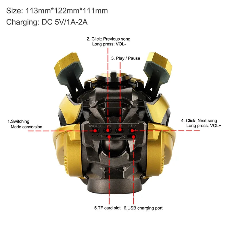 Transformers Bumblebee Bluetooth 5.0 speaker with FM radio