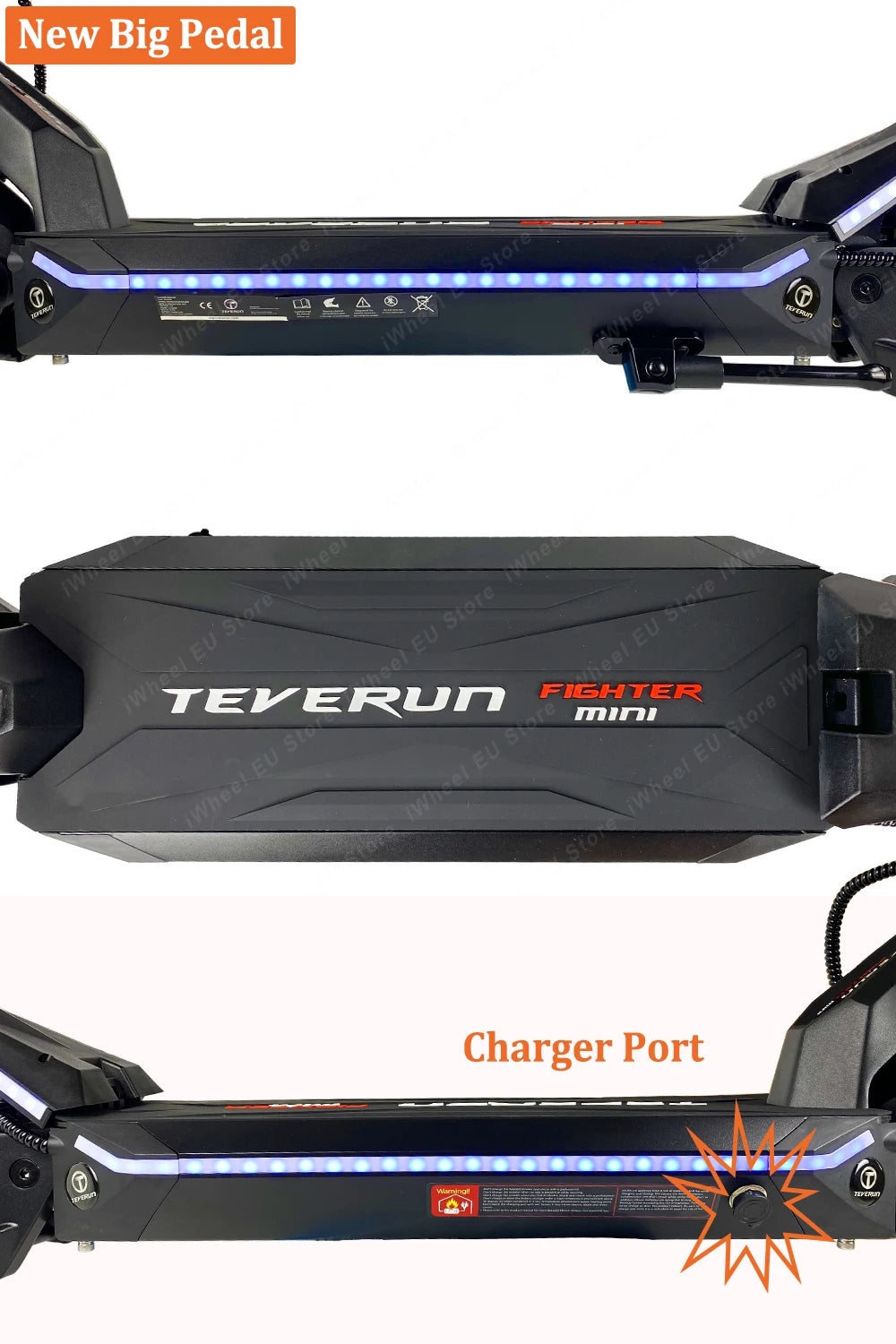 In Stock Teverun Fighter Mini 52V 20.8Ah Smart BMS APP Version Dual Motor 2*1000W Top Speed 60km/h Teverun Mini Scooter