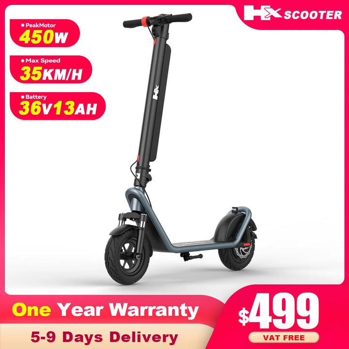 HX 13AH Electric Scooter Powerfull 450W 35KM/H Foldable Electric Kick E Scooter 10 Inch Smart Escooter for Adults