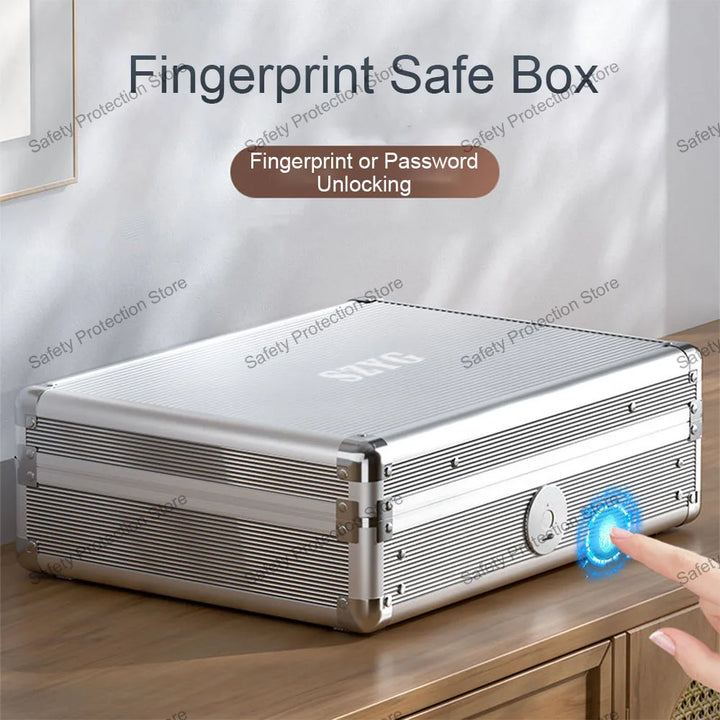 Biometric Fingerprint Safe Box Gun Safe Jewelry Privacy Security Storage Box  Morse Code Lock Box Intelligent Secret Hidden Safe