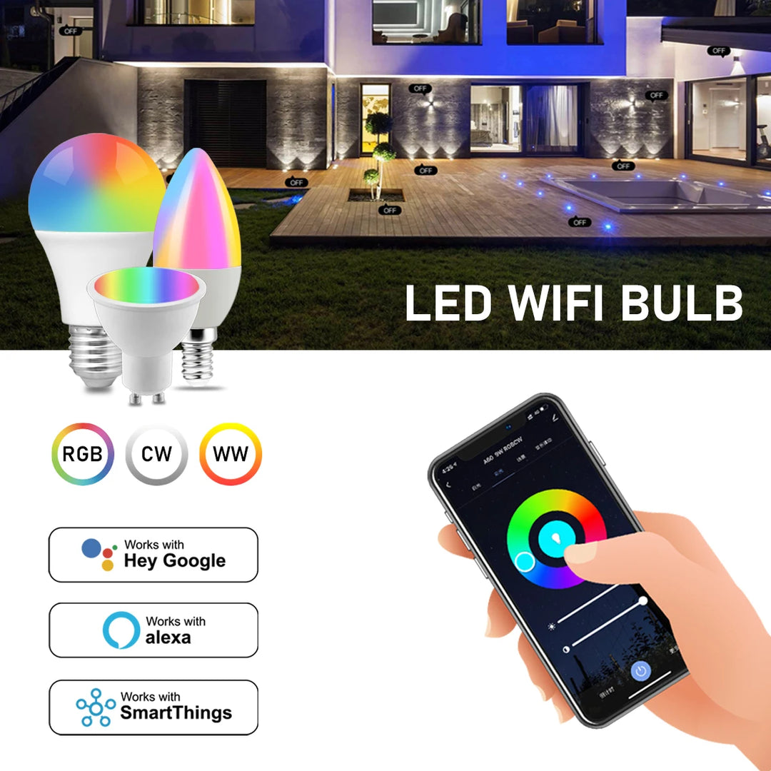 RGB Tuya Smart WiFi GU10 E27 E14