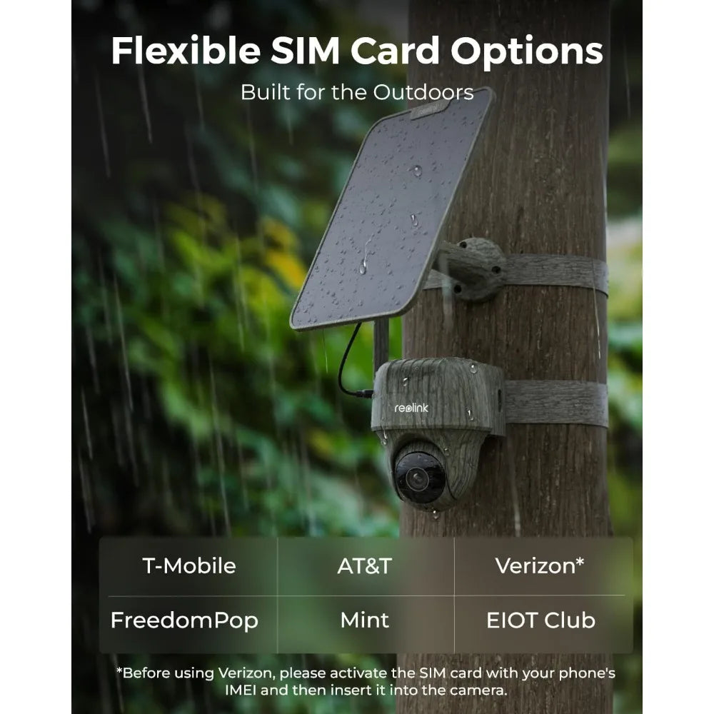 REOLINK 4K Cellular Trail Camera, 3G/4G LTE, 360° Full View, 4K Live Streaming & Playback on Phone,Animal Recognition,No-Glow IR