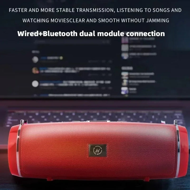 Portable Wireless Bluetooth Speaker IPX7 Waterproof Outdoor HIFI Pillar Speaker Subwoofer Stereo Speaker FM Radio TF Boom Box