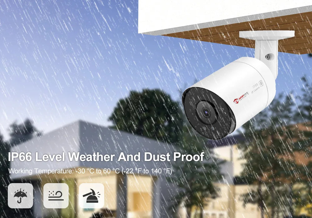 Anpviz 5MP POE 24/7 ColorVu IP Camera Starlight Outdoor Security Bullet CCTV Camera IR 30m Built-in Mic IP66 H.265 Danale APP