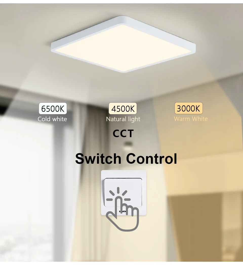 Square 0.9inch LED Ceiling Light 36w24wTuya Smart Remote/App Voice Control Alexa/Google Control Large Ceiling Lights Living Room