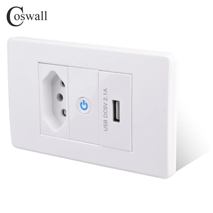 PC Panel Wall US/AU/Thailand/Universal Socket + WIFI Tuya Smart Switch + TV Internet Jack USB Charger Connector DIY Modules