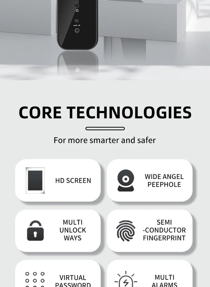 FHSKS Electronic Smart Door Lock with Fingerprint and Camera