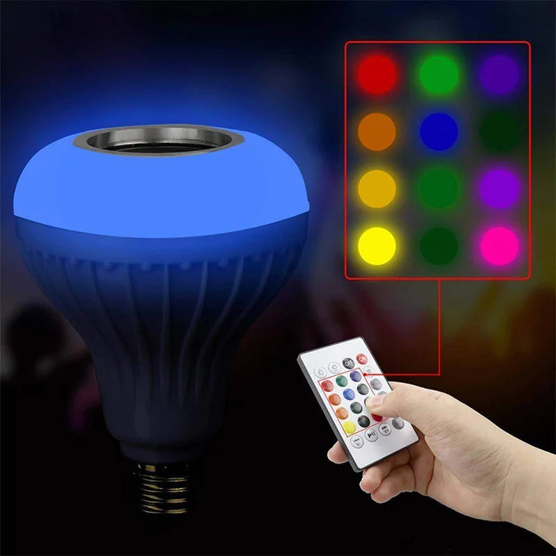 LED musique ampoule Bluetooth haut-parleur sans fil lumière intelligente E27 ampoule haut-parleur avec télécommande RGB musique couleur changeante parler