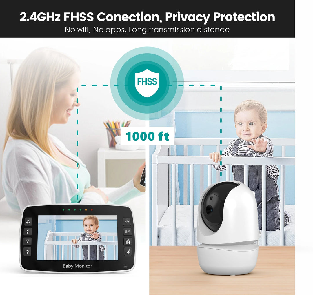 4.3 inch baby monitor with two cameras