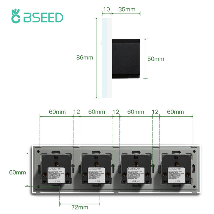 Prise intelligente Bseed prise Wifi Standard ue amélioration de l'habitat prise de sécurité intelligente fonctionne avec l'application Tuya fonction de minuterie Google Alexa