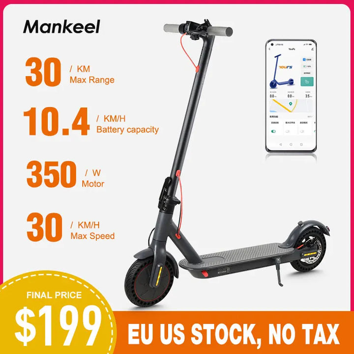 Mankeel MK083 350W Electric Scooter for Adults 36V 10.4AH Max Range 30KM Folding E-scooter Smart Kick Scooter