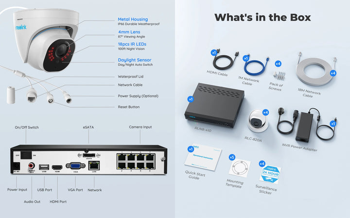 Reolink 8-Kanal 4K Überwachungskamera Set