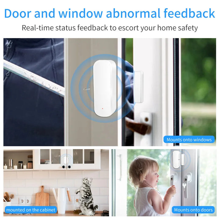 ZigBee Door Window Sensor Detector Tuya Smart Home Door Open/Closed Detector Security Protection Voice Works With Alexa Google