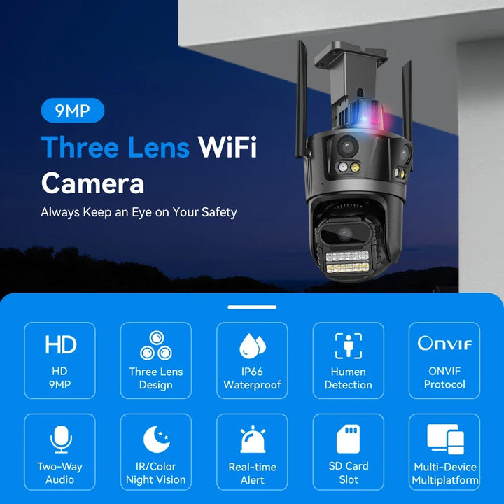 9MP 6K PTZ Wifi IP Kamera