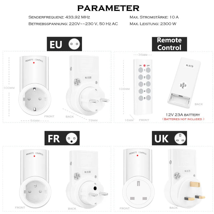 Wireless Remote Control Smart Socket EU French Plug Wall 433mhz Programmable Electrical Outlet Switch 220V 230V LED Safe Home