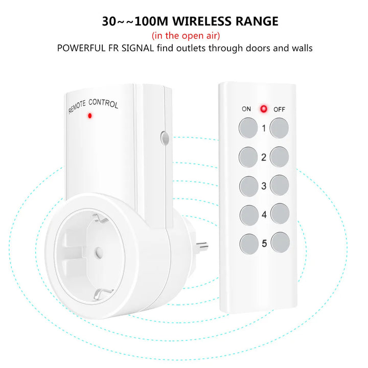 Wireless Remote Control Smart Socket EU French Plug Wall 433mhz Programmable Electrical Outlet Switch 220V 230V LED Safe Home