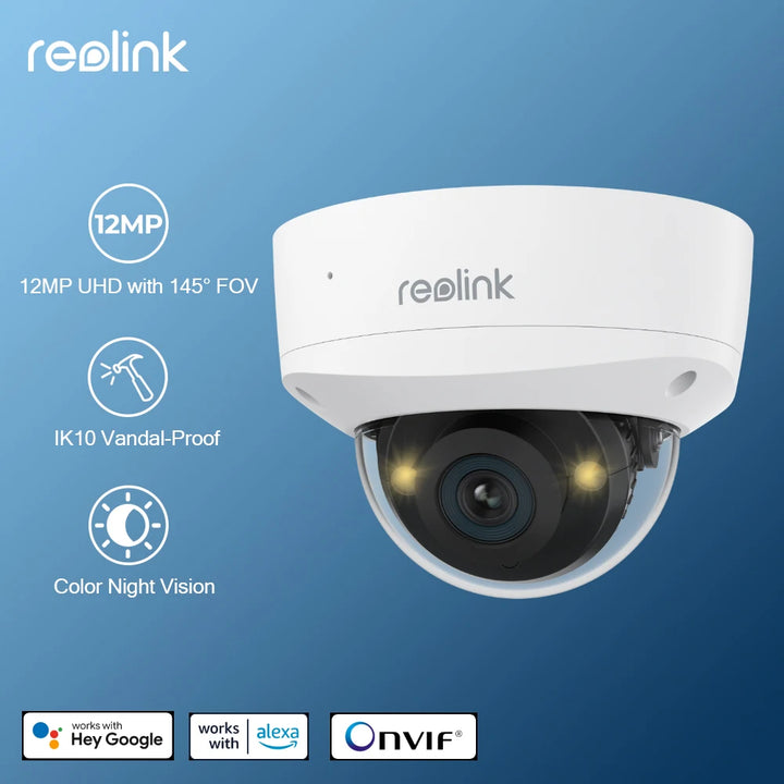 Reolink 12MP Vandalensichere PoE Sicherheitskamera mit Weitwinkel und Nachtsicht